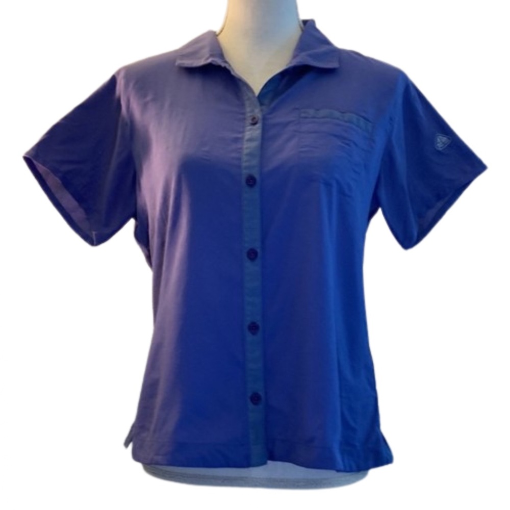 NIKE ACG purple Womens button down shirt short sleeve
